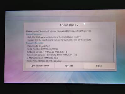 Samsung 65" QLED 4K Smart TV – QA65Q7FAM