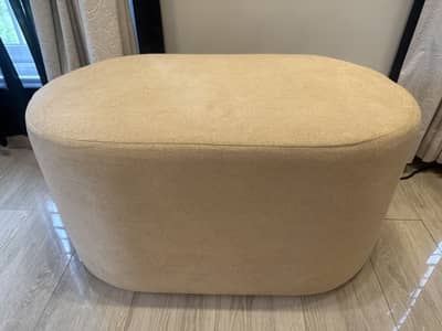 Cream Bouclé Ottoman Bench