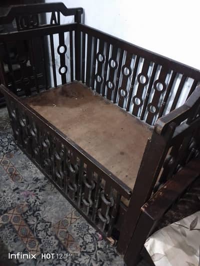 wooden baby bed