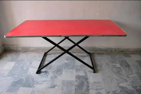 2x4 Feet Foldable Wooden Table with Iron Frame – Excellent Condition