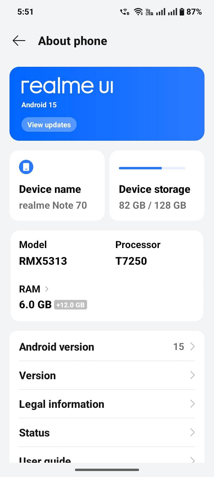 Realme Note 70 5