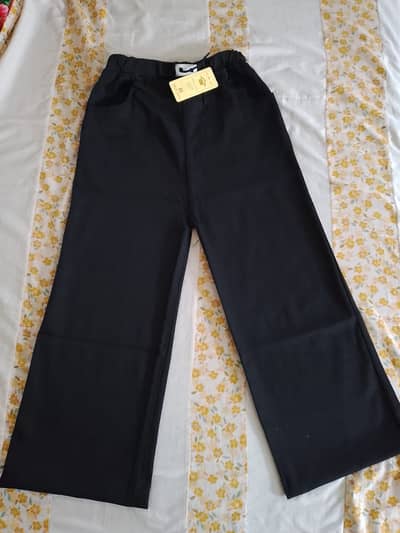 New Women's Black Trouser Pants | Wide Leg | With Tag