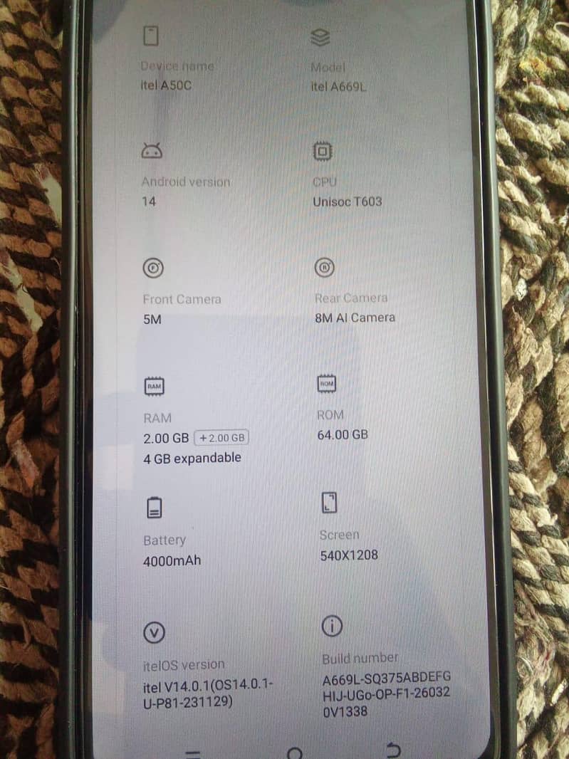 Itel A50C 0