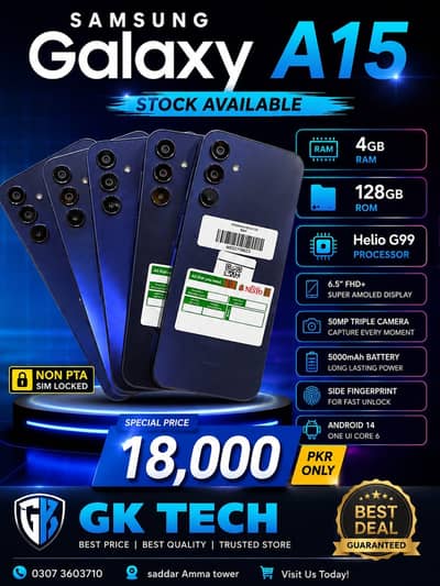 Samsung A15 Non pta sim lock 4/64 4/128