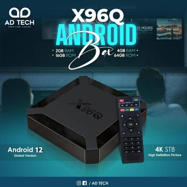 Original X 96 Android Box 8 GB ram 128 Gb StorageDescription -Special Original X96Q 4K Ultra HD Smart Android 10.0 TV Box - All winners H313 Quad-Core, 8GB eMMC, 2.4G WiFi Media Player