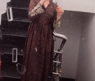 1 silk suit with silk trouser and Georjett long maxi