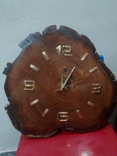 hand made wooden clock