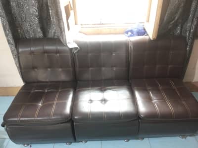 3 sofa brown