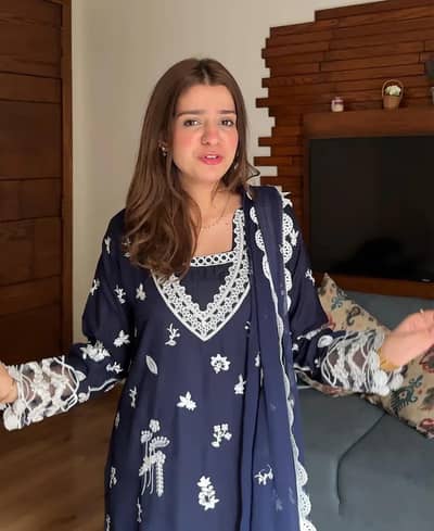 Midnight Royalty – 3 Piece Lawn Cotton Embroidered Eastern Suit