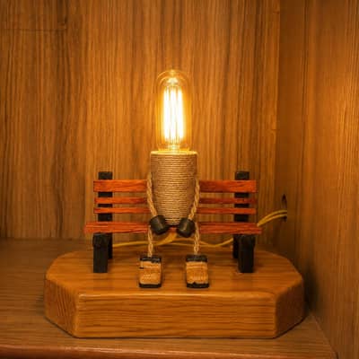 Wooden Bench lemp