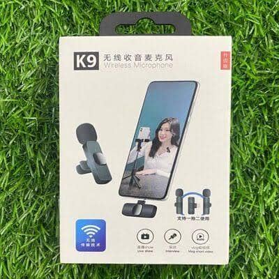 Original K9 Dual Wireless Microphone 2 Mic 3 in 1 Connector Kit for iPhone (iOS), Type C, & Micro USB Devices | K9 Collar Mic for YouTube, Vlogging, Live Streaming, Video Recording | Plug & Play, Noise Reduction