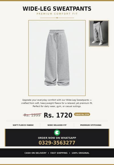  PREMIUM WIDE-LEG SWEATPANTS 
