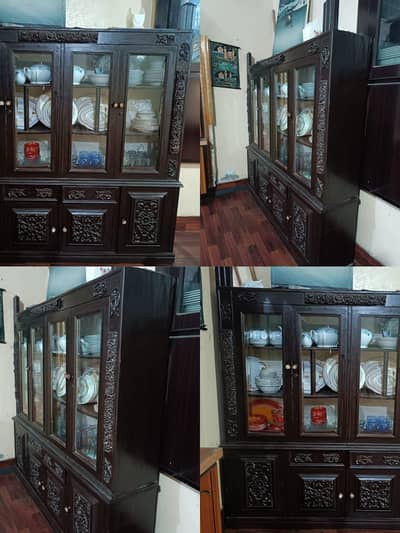 Beautiful spacious wooden showcase for crockery
