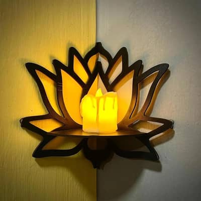 Elegent 3-pice flower design wall shelves