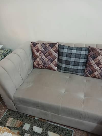 2 seater velvet sofa with cousions