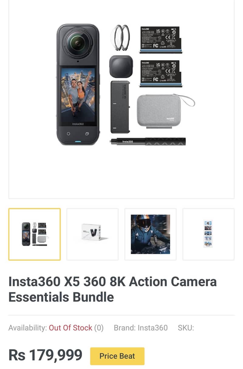 Insta 360 x5 Essential Bundle & Dive Case Complete Box 3