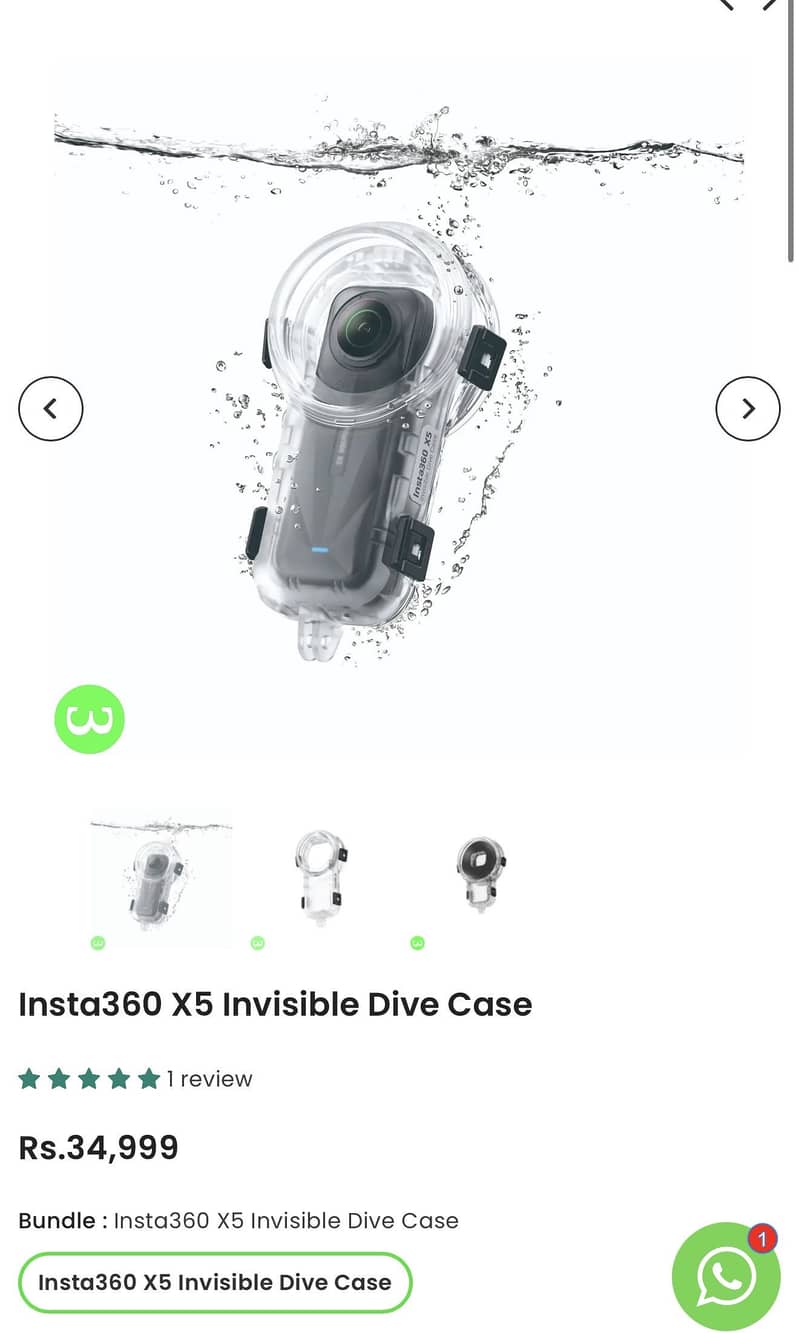 Insta 360 x5 Essential Bundle & Dive Case Complete Box 4