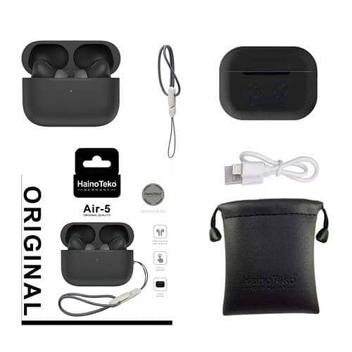 Original Haino Teko (Germany) Air-5 True Wireless Earbuds | Active Noise Cancellation TWS Ear ponds | Bluetooth 5.2 Headset with Free Silicon Cover - Special Deal