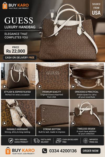 Guess hand bag brand new source from usa.