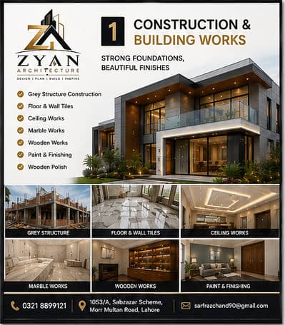 Professional Construction & Building Works Services in Lahore – Zyan