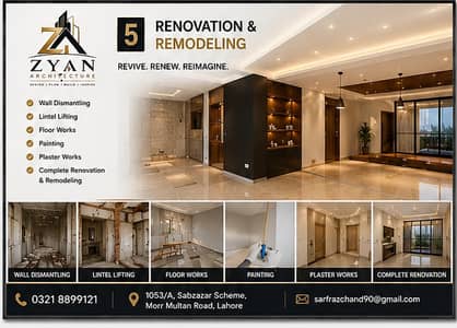 Complete Home Renovation, Wall Dismantling, Lintel Lifting & Plaster