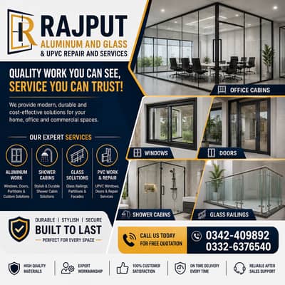 Office Cabins , Windows, Doors , Shower Cabins & PVC & Glass Services