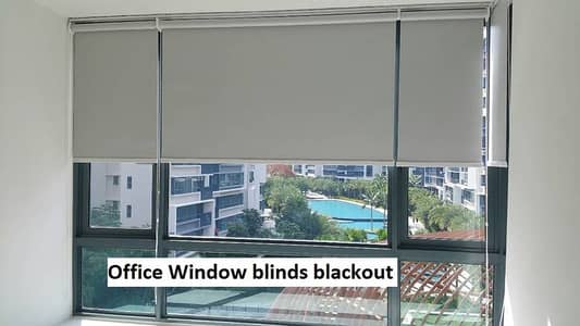 Ofifce window blind Blackout/ Zebra Blind | Wooden Floor | Vinyl Floor