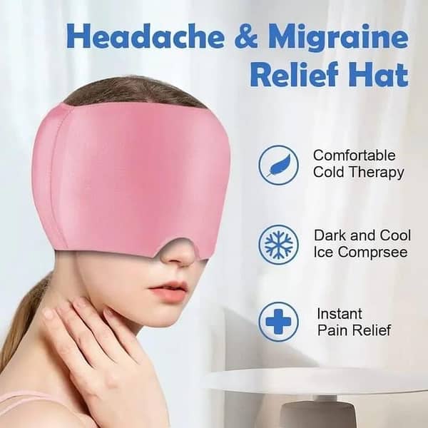 Gel Ice Headache Relief Cap | Reusable Cooling Therapy Hat for Migraine, Headache & Stress Relief