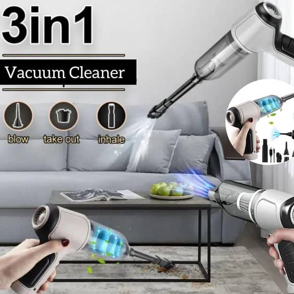 3 in 1 Vacuum Cleaner: Portable Handheld Tool for Car and Home Cleaning