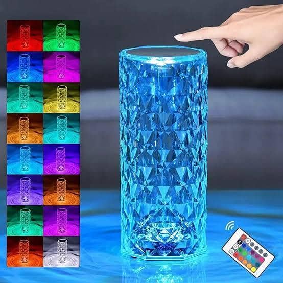 Rose Diamond LED Table Lamp | Luxury Crystal Night Light | Decorative Home & Bedroom Lamp