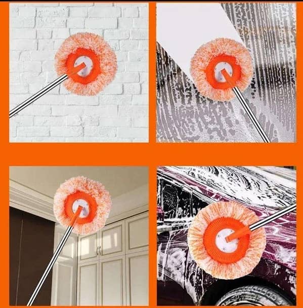 360° Rotating Sunflower Duster Mop – Extendable Microfiber Dust Cleaner with Long Handle for Ceiling Fan, Walls, Furniture, Windows & Home Cleaning