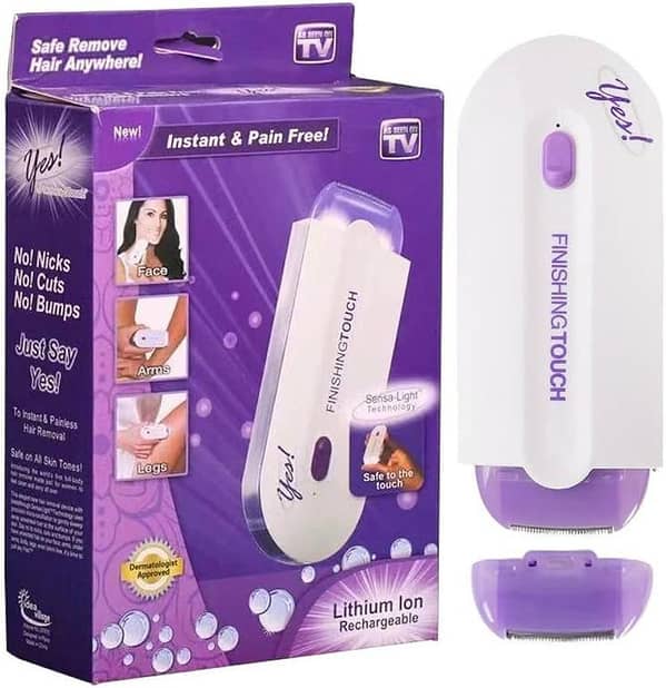 Instant & Pain-Free Finishing Touch Hair Remover for Women – Safe Facial & Body Hair Trimmer (Portable Electric Device)