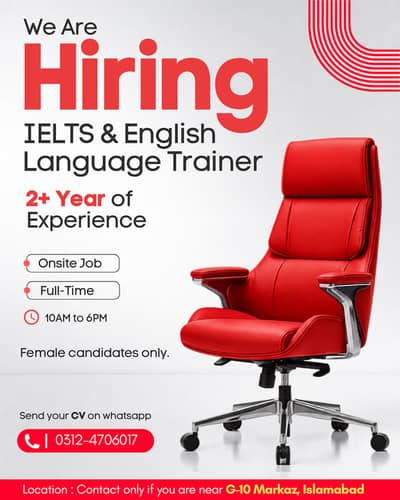 IELTS and Language Trainer Required