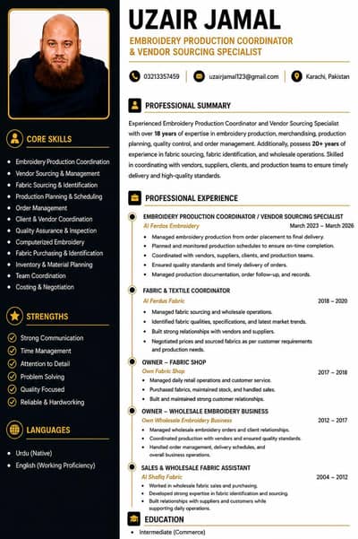 computer embroidery production manager