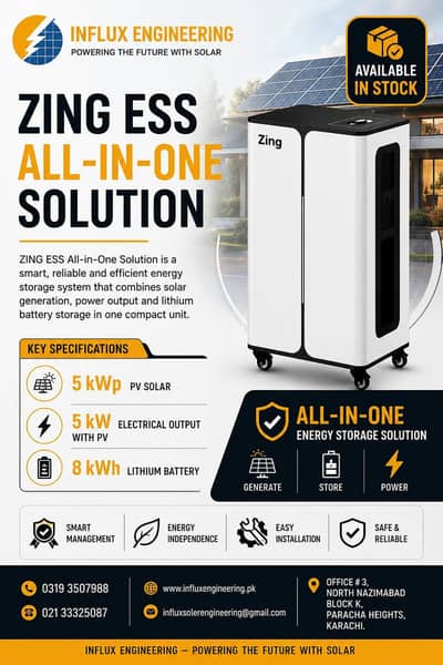 ZING EES  5INVERTERS+ 8KW BATTERY