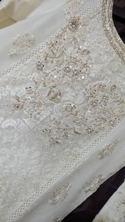 Brand New Off-White Organza Party Wear Dress