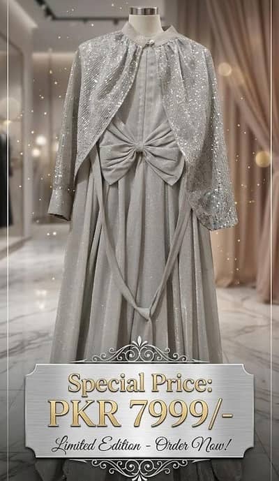 Silver Princess Style Maxi for Girls Age 9-12 Years | Large Size