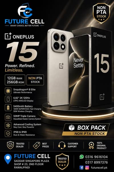 OnePlus 15 5G | 12GB/256GB | Non-PTA | Box Pack