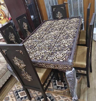 dinning table with 6 chair brand new