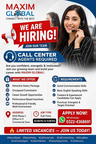 Call Center Agent Required