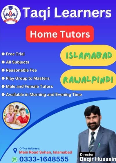 Home Tutors are available