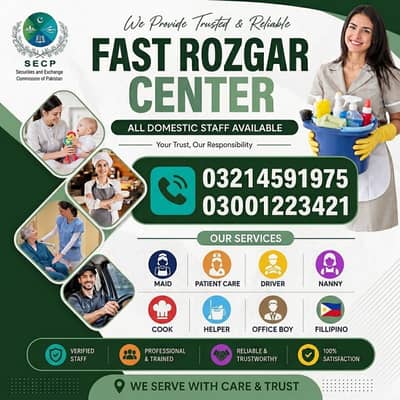 Verified House Maids, Drivers, Cooks, Nurse Babysitters Available