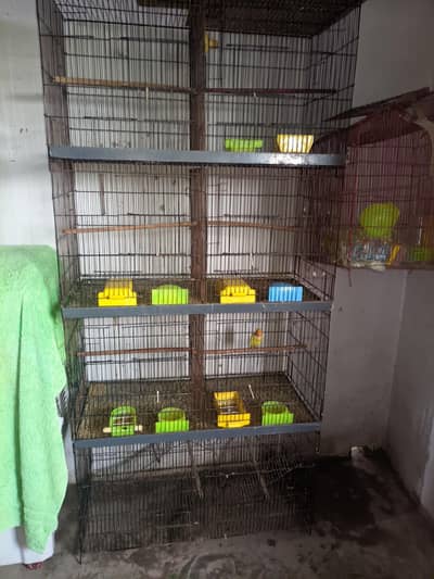 Heavy Duty 8Portion Iron Cage with Accessories breeding box Full Setup