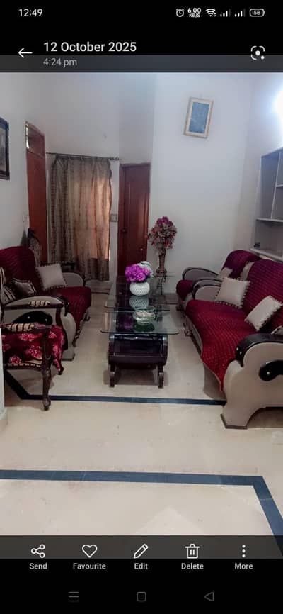 Sofa set with chairs with table