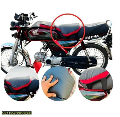 premium leather bike seat cushion black red delivery available all pak