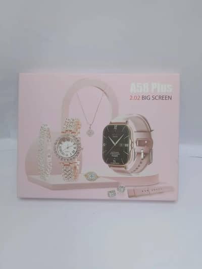 Luxury Smart Watch & Jewelry Gift Set | Fitness Tracking | Rose Gold