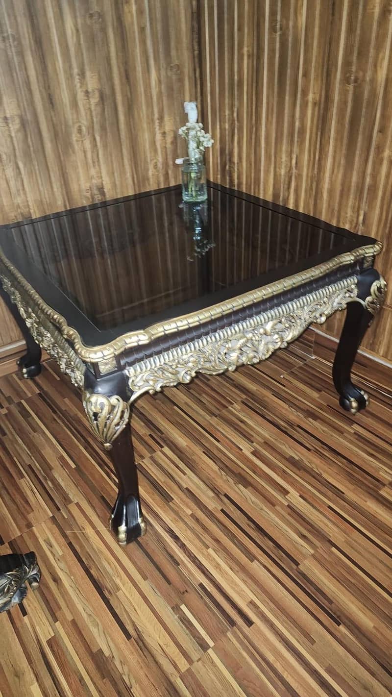 Chinioti solid wood 7 seater sofa with table set 12