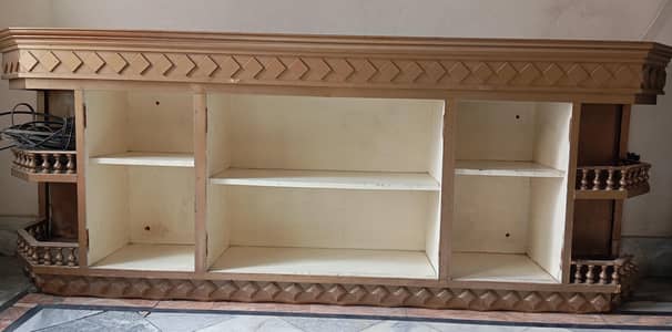 Large wooden TV console /Books Rack / Storage cabinet