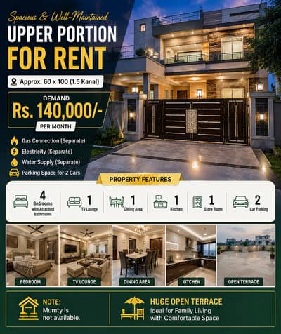 G-14/4 60*100 Upper portion for Rent