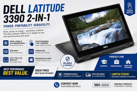 Dell Latitude 3390 2-in-1 | Core i5 8th Gen | 8GB RAM | Touchscreen